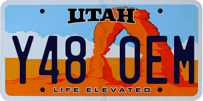 UT license plate Y480EM