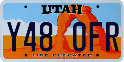 UT license plate Y480FR