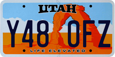 UT license plate Y480FZ