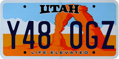 UT license plate Y480GZ
