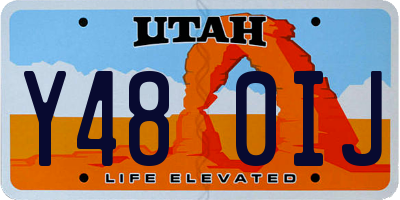 UT license plate Y480IJ