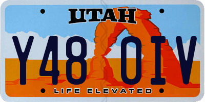 UT license plate Y480IV