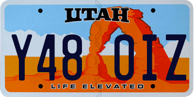 UT license plate Y480IZ