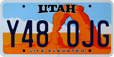 UT license plate Y480JG