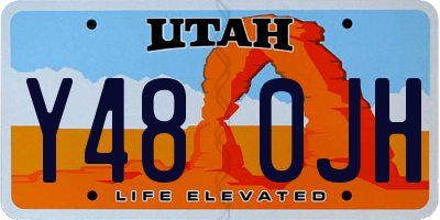 UT license plate Y480JH