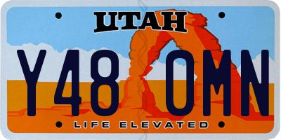 UT license plate Y480MN