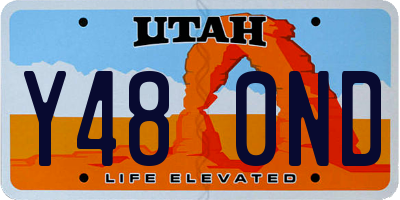 UT license plate Y480ND