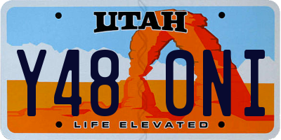 UT license plate Y480NI