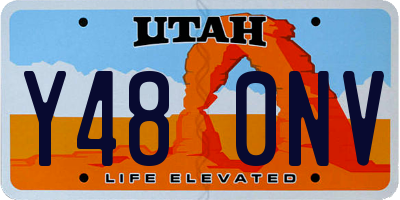 UT license plate Y480NV