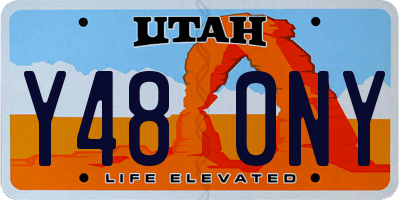 UT license plate Y480NY