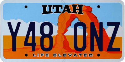 UT license plate Y480NZ