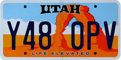 UT license plate Y480PV