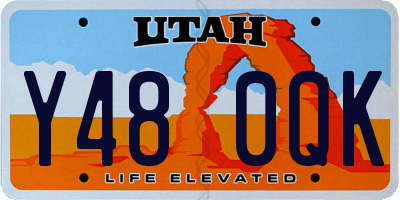 UT license plate Y480QK