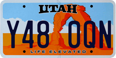 UT license plate Y480QN
