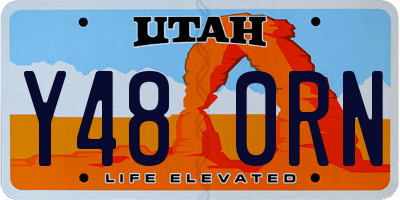 UT license plate Y480RN