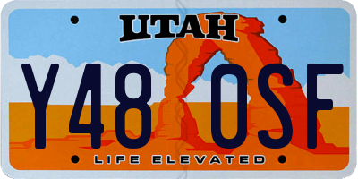 UT license plate Y480SF