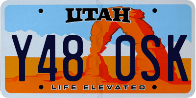UT license plate Y480SK