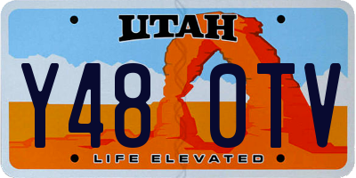 UT license plate Y480TV