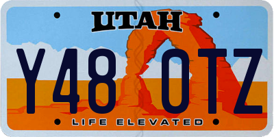 UT license plate Y480TZ
