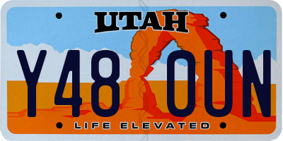 UT license plate Y480UN