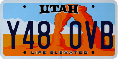 UT license plate Y480VB