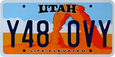 UT license plate Y480VY