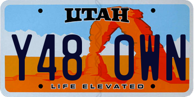 UT license plate Y480WN