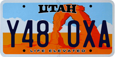 UT license plate Y480XA