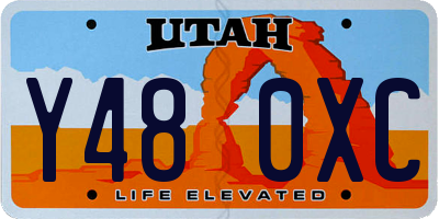 UT license plate Y480XC