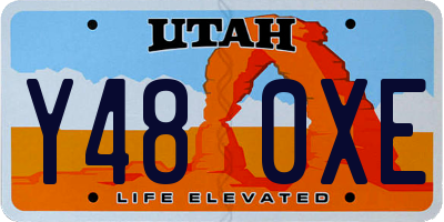 UT license plate Y480XE