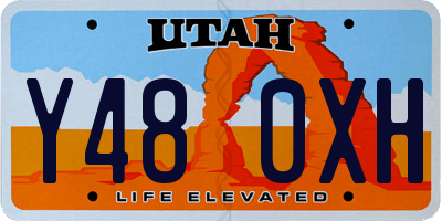 UT license plate Y480XH