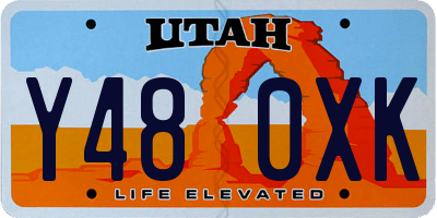 UT license plate Y480XK