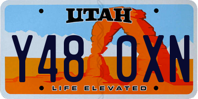 UT license plate Y480XN