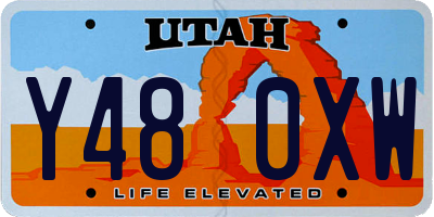 UT license plate Y480XW
