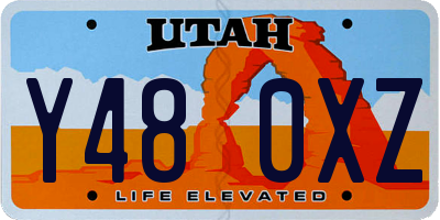 UT license plate Y480XZ