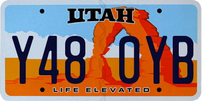 UT license plate Y480YB