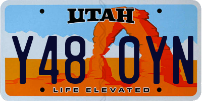 UT license plate Y480YN