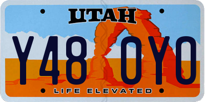UT license plate Y480YO