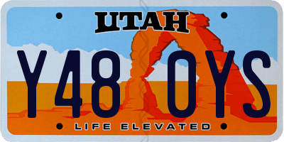 UT license plate Y480YS