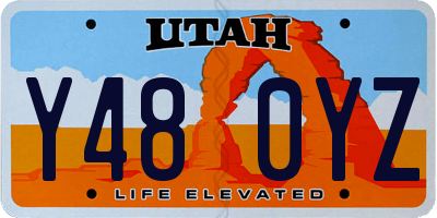 UT license plate Y480YZ