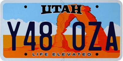UT license plate Y480ZA