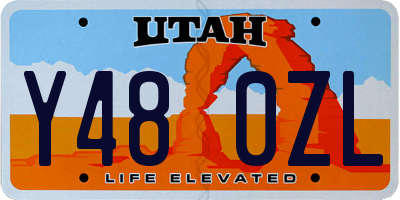 UT license plate Y480ZL