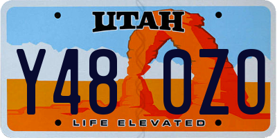 UT license plate Y480ZO