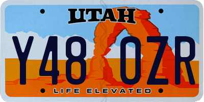 UT license plate Y480ZR