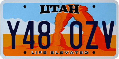 UT license plate Y480ZV