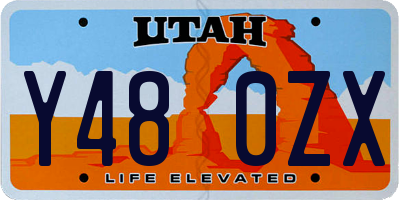 UT license plate Y480ZX