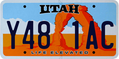 UT license plate Y481AC