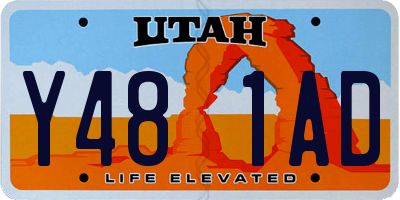 UT license plate Y481AD