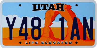 UT license plate Y481AN