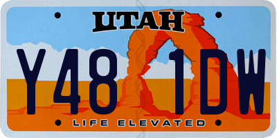 UT license plate Y481DW